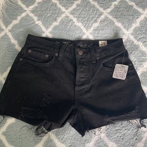 Free People - We the Free Black Denim Shorts